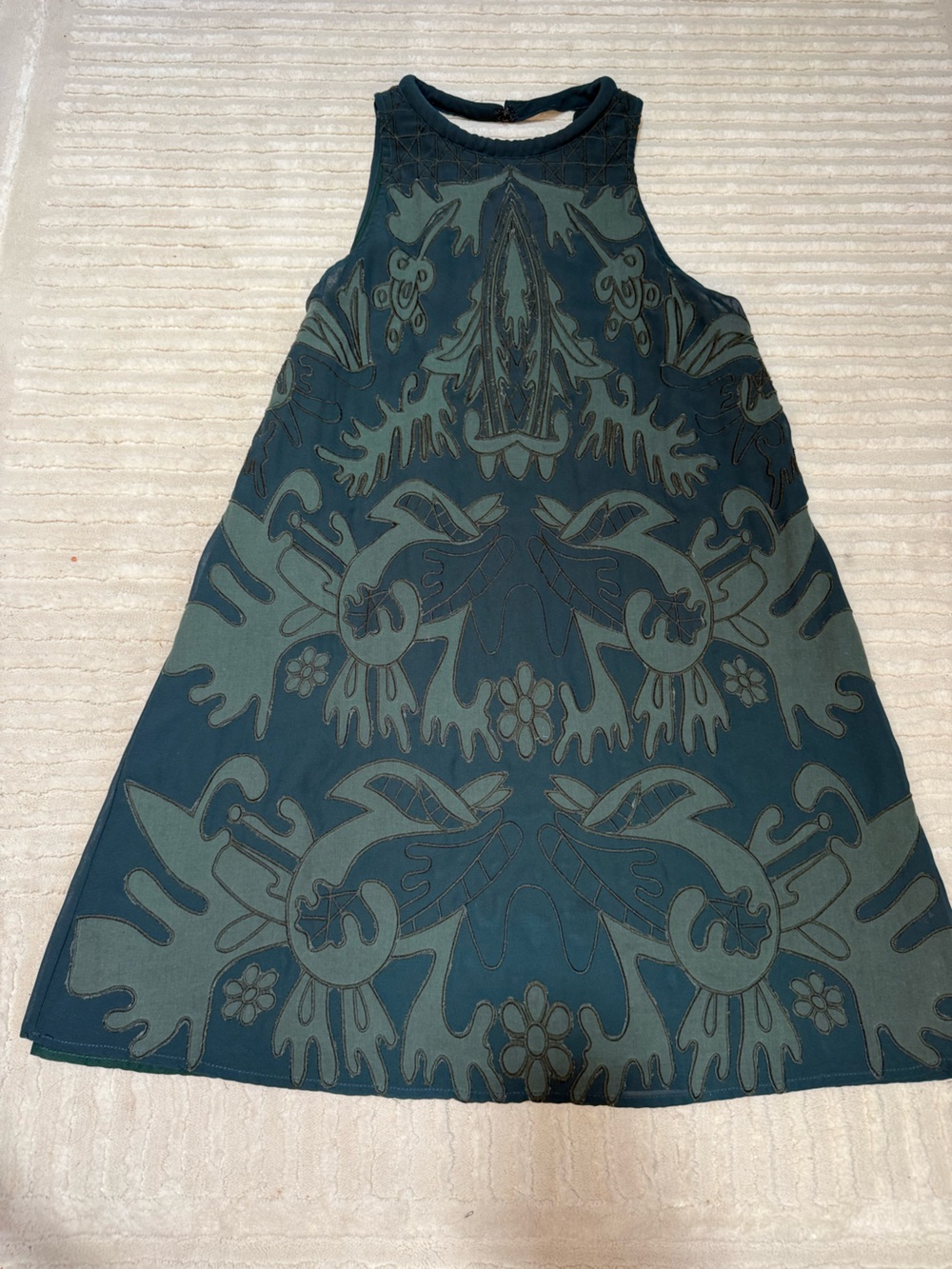 ASTR the Label Emerald Green High Neck Floral Print Dress Size Medium - Picture 2 of 5
